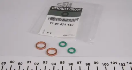 К-т шайб под масляную трубку турбины K9K / F9Q (2 медные + 2 резина) RENAULT 7701471140