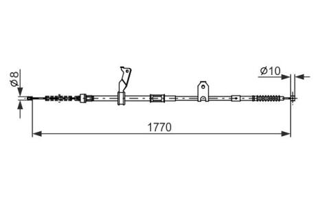 Тормозной трос 1770mm TOYOTA Avensis T25 \ '\' RL BOSCH 1987482300