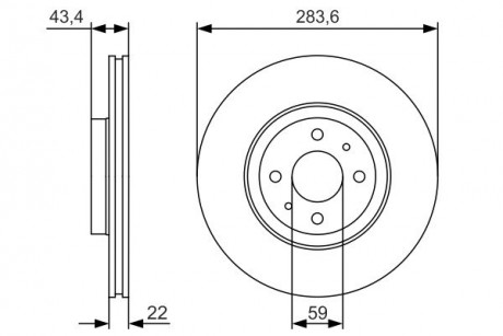 Гальмівний диск ALFA ROMEO / CITROEN / FIAT / LANCIA / PEUGEOT \ '\' F \ '\' 92 >> PR2 BOSCH 0986479S01