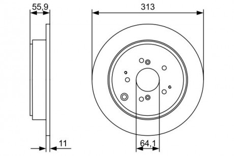 Тормозной диск ACURA / HONDA MDX / MR-V / Pilot \ '\' R \ '\' 3,5 \ '\' 05 >> BOSCH 0986479W23