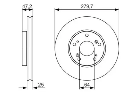 Тормозной диск HONDA Accord / Civic \ &#039;\&#039; F \ &#039;\&#039; 1,3-2,2 \ &#039;\&#039; 02 &gt;&gt; PR2 BOSCH 0986479S82 (фото 1)