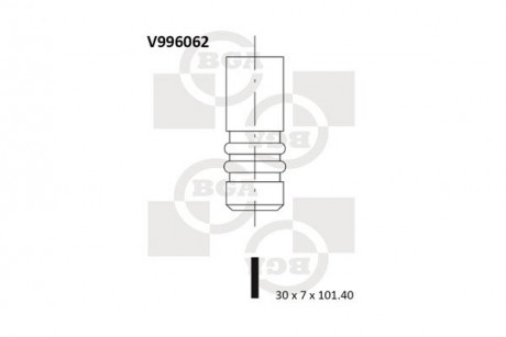 Клапан выпуск. FABIA / FELICIA / OCTAVIA 1.3 / 1.4i 94-03 BGA V996062