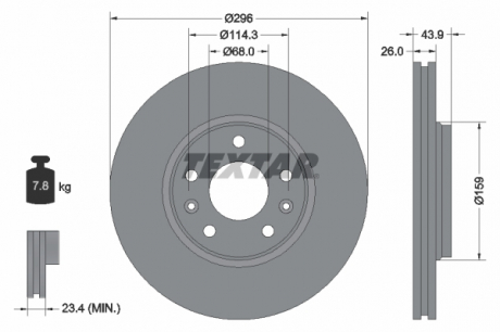Тормозной диск PRO TEXTAR 92195603 (фото 1)