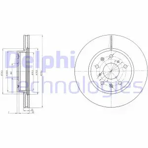Тормозной диск.комплект 2шт. Delphi BG4093C