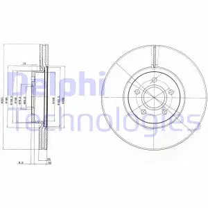 Тормозной диск.комплект 2шт. Delphi BG4056C