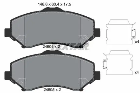 Тормозные колодки. к-кт. TEXTAR 2460402