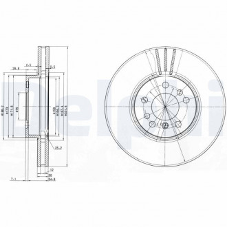 Тормозной диск Delphi BG3628