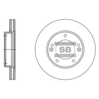 Тормозной диск передний Hi-Q (SANGSIN) SD2067
