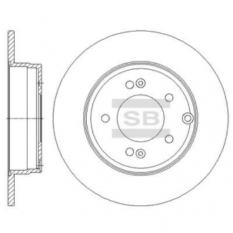 Тормозной диск задний Hi-Q (SANGSIN) SD1099 (фото 1)