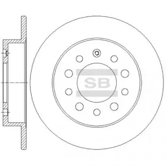 Тормозной диск задний Hi-Q (SANGSIN) SD1083