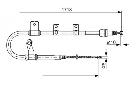 Тормозной трос 1718mm HYUNDAI Matrix \ '\' RR \ '\' 01-10 BOSCH 1987482075