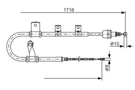 Гальмівний трос 1718mm HYUNDAI Matrix \ '\' RR \ '\' 01-10 BOSCH 1987482075