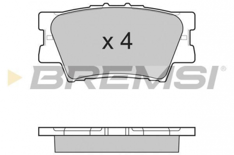 Тормозные колодки зад. Toyota RAV4 06- (akebono) BREMSI BP3252 (фото 1)