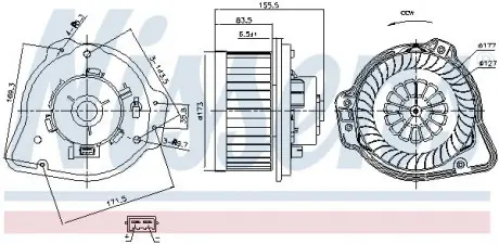 Вентилятор кабины кондиц. NISSENS 87020