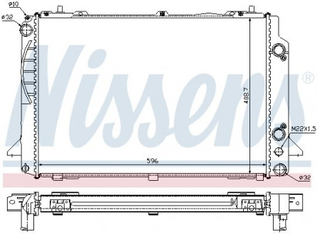 Радиатор AI 80/90 (91-) 2.6 i (+) [OE 8A0.121.251 B] NISSENS 60467A