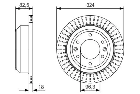 Гальмівний диск DODGE / HYUNDAI H100 / H-1 \ '\' R \ '\' 2,5 \ '\' 08 >> BOSCH 0986479U29