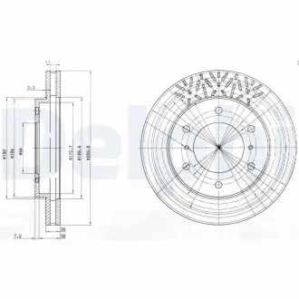 Диск тормозной MITSIBISHI Pagero &quot;F D = 290mm&quot; 99-06 Delphi BG3812 (фото 1)