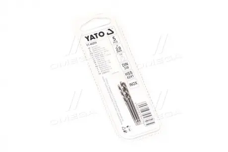 Сверло по металлу premium к нерж и высокол стали, литья 2.0 х 25 мм hss 4241 5 шт (про-во) YATO YT-44204 (фото 1)