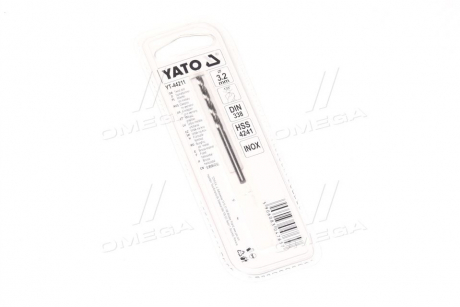 Сверло по металлу premium к нерж и высокол стали, литья 3.2 х 60 мм hss 4243 (про-во) YATO YT-44211