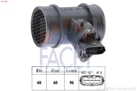Регулятор потоку повітря (5 конт.) OPEL Combo, Astra H 1.0 / 1.2 / 1.4 03- FACET 10.1285