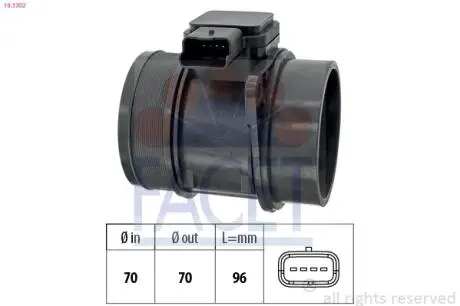 Расходомер воздуха 2.0HDi (100kw) Citroen C4 07- / Peugeot 307 04- FACET 10.1302