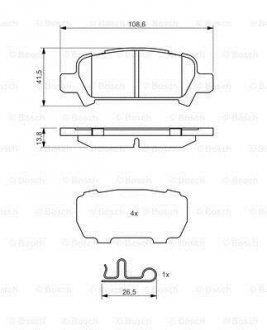 Тормозные колодки дисковые Subaru Forester SF, SG, Impreza "R BOSCH 0986494445 (фото 1)
