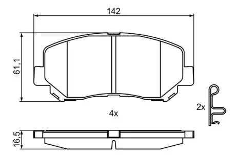 Тормозные колодки дисковые MAZDA CX-5 &quot;F&quot; 11 &gt;&gt; BOSCH 0986495367 (фото 1)
