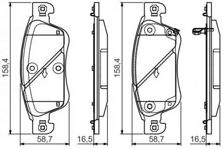 Тормозные колодки дисковые INFINITI G "F" 09 >> BOSCH 0986495134 (фото 1)