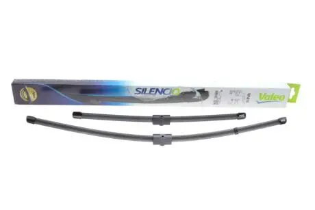 Комплект стеклоочистителей SILENCIO FLAT BLADE SET / бескаркасный / 650 • 420 мм. / Со спойлером / Valeo 574324