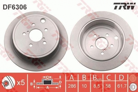 Тормозной диск TRW DF6306 (фото 1)