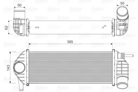 Радиатор интеркулера Kangoo2 K9K Valeo 818584 (фото 1)