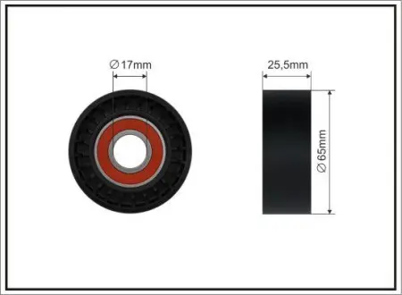 Натяжний ролік CITROEN 2.0HDi / 2.2HDi / FOR d = 65 s = 26 CAFFARO 0591