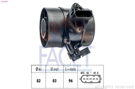 Регулятор потоку повітря MERCEDES C, E-class (W203 / W204 / W211 2.1-3.2CDI 02-10 FACET 10.1354