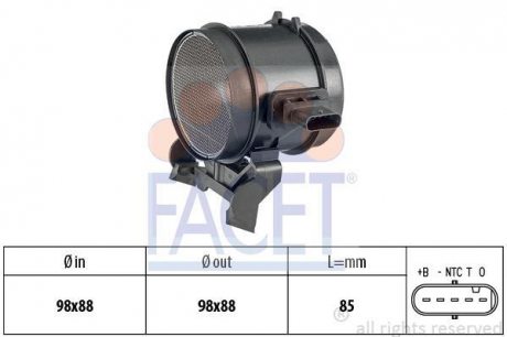 Расходомер воздуха (5 конт.) MB Sprinter / Vito 2.5-5.5 05- FACET 10.1355