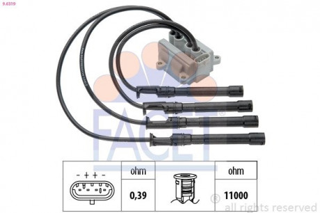 Катушка зажигания SANDERO / LOGAN 1.2 16V 06- FACET 9.6319