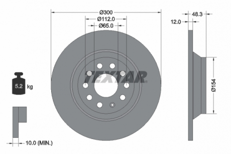 Тормозной диск PRO TEXTAR 92255403 (фото 1)