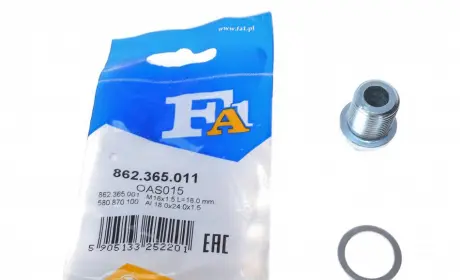 Болт поддона с шестигранной головкой Fischer Automotive One (FA1) 862.365.011