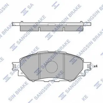 Комплект гальмівніх колодок з 4 шт. дисків Hi-Q (SANGSIN) SP4243 (фото 1)