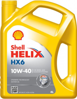 Моторное масло 4л SHELL HELIX HX6 10W40 4L