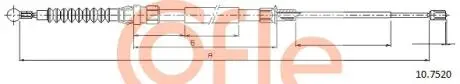 Трос ручного гальма зад. VW Jetta 10 Л. = Пр. (1598/827) COFLE 10.7520