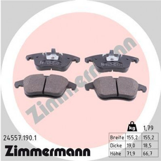 Колодки тормозные дисковые ZIMMERMANN 24557.190.1