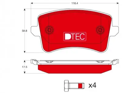 Гальмівні колодки. дискові TRW GDB1765DTE