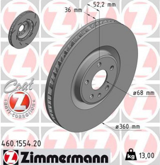 Диск тормозной ZIMMERMANN 460.1554.20