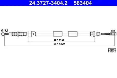 Тросы тормозов ATE 24372734042