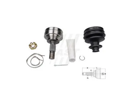 ШРУС наружный CITROEN BERLINGO 08-18, C4 (B7) 11-16, C4 Picasso 04-11, C3 09-16, BERLINGO 08- FAST FT25089K