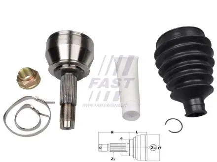 ШРУС комплект наружный 1.3MJET ft, 1.9JTD ft Fiat Doblo 00-09 FAST FT25072K