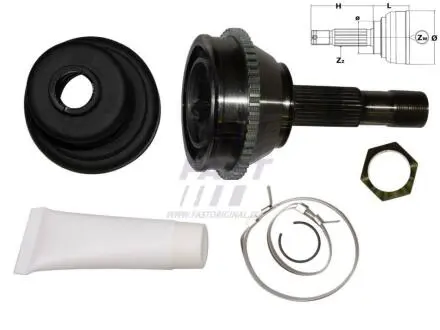 ШРУС зовнішній комплект з ABS FIAT DUCATO 94-02; FIAT DUCATO 02-06; FAST FT25006K