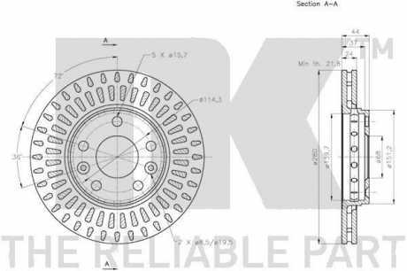 Тормозной диск NK 203970