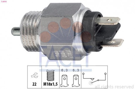 Датчик заднього ходу Audi 100/200/80/90 / VW Golf / Passat / Polo 1.0-3.6 74-94 FACET 7.6010