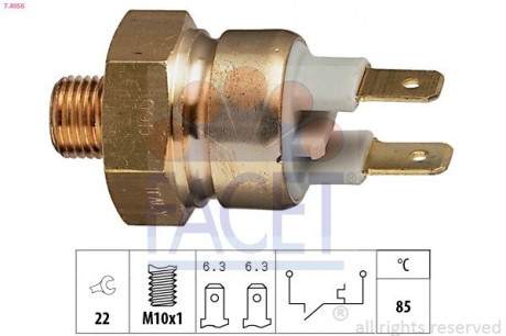 Датчик температури VW Passat 2.0 / 2.2 83-88 / Audi 100/90 / A6 2.0-2.5 83-96 FACET 7.4056